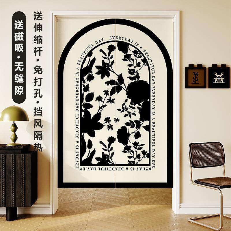 定制门帘隔断帘卧室厨房柜子魔术贴遮挡帘卫生间免打孔挡风半帘