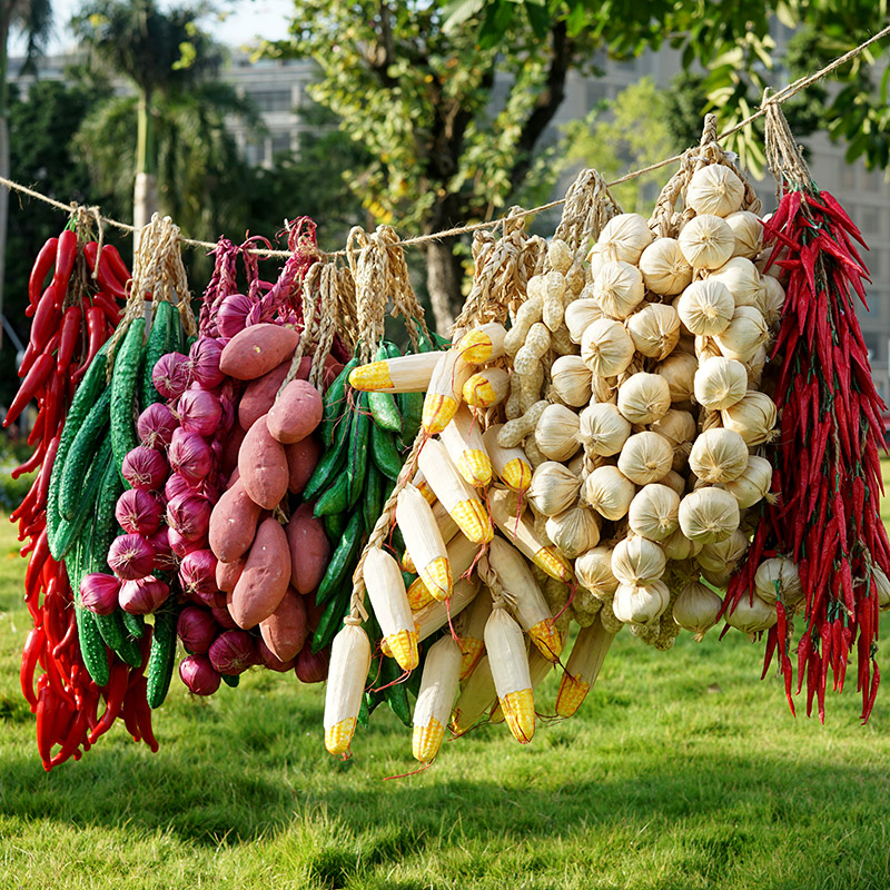 挂串花生藤条五谷杂粮仿真水果