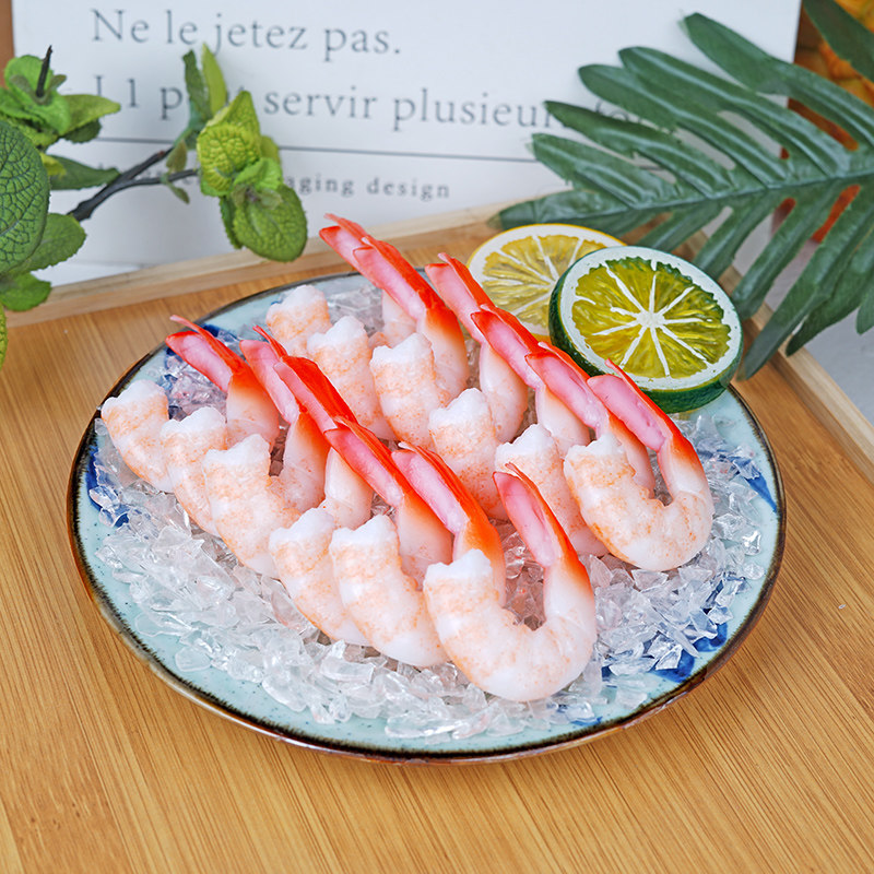 仿真小龙虾仁食物模型假虾尾球样品装饰摆设挂件儿童过家家玩道具