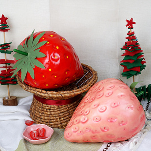 仿真草莓模型假塑料草莓摆件装饰儿童摄影道具水果雕塑摆挂件玩具