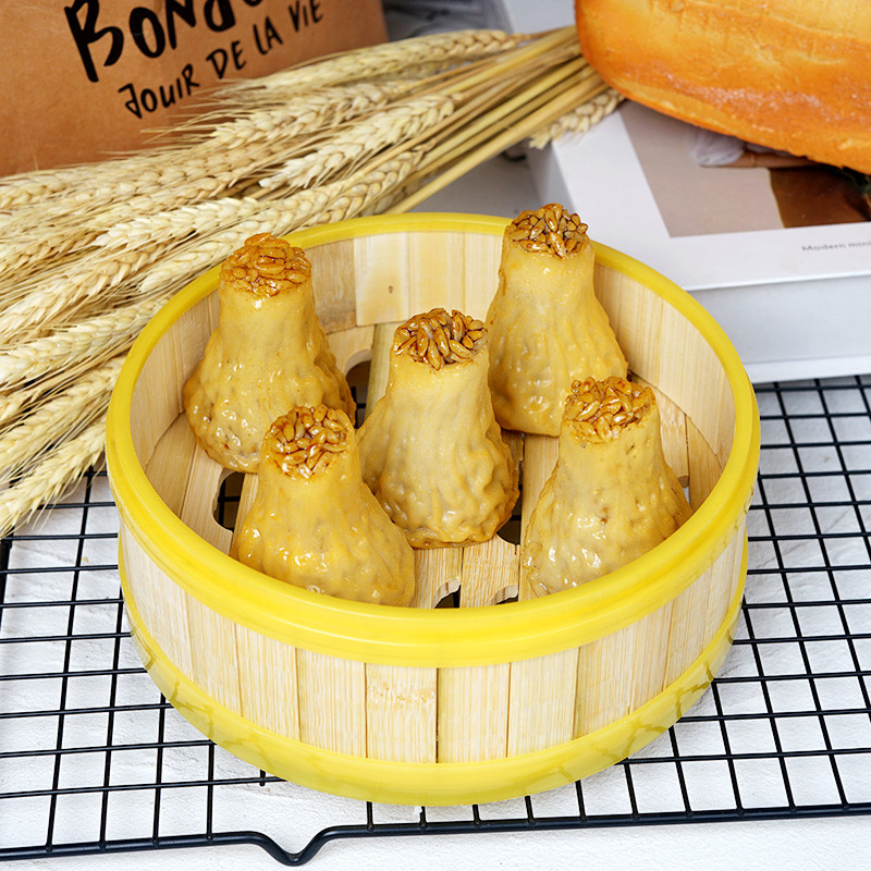 仿真烧麦模型包子糯米糕点心饺子酒店假食品蒸笼装饰摆件早餐玩具