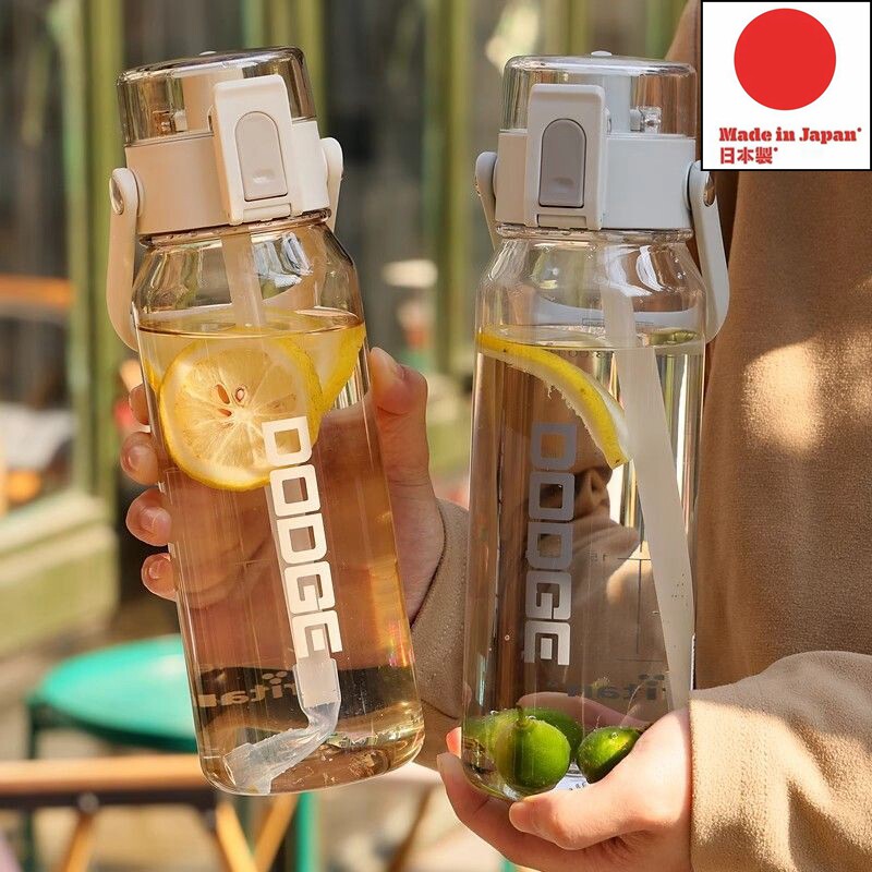 日本代购Tritan水杯进口运动大容量吸管杯透明塑料随手杯户外便携
