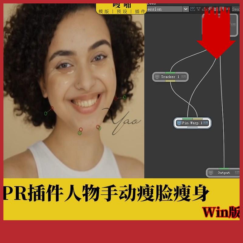 PR插件人物瘦脸瘦身手动自由调整自动跟踪效果液化变形预设素材