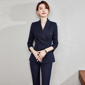 西装 职业工作服女西服气质职场高级感穿搭套装 套装 女春秋条纹正装
