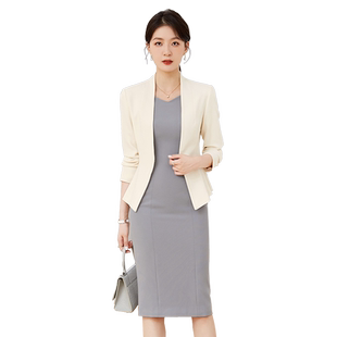 西装外套女黑色连衣裙主持人工作服套装高级感名媛正装女套装西服