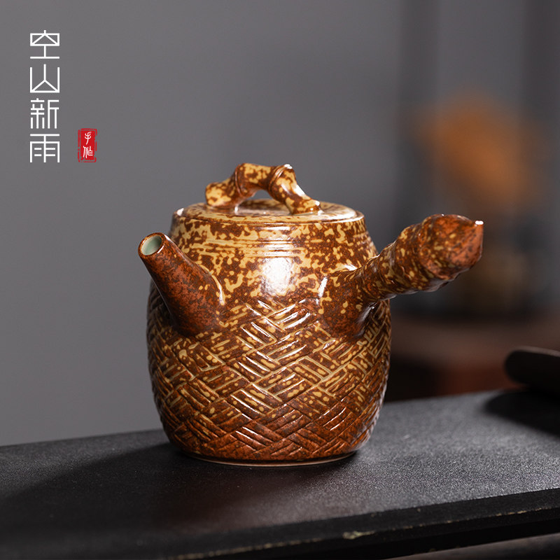 龙泉青瓷泡茶壶单个功夫茶具小茶壶窑变釉陶瓷一人用侧把冲泡壶,餐饮具,茶壶,淘宝优惠券,粉丝福利购,淘宝优惠卷