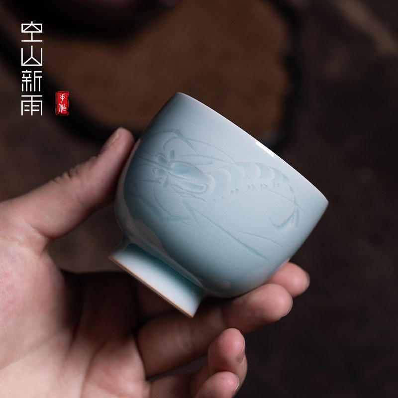 龙泉青瓷主人杯单杯李茂林纯手工高端功夫茶杯个人专用品茗杯子,餐饮具,茶杯,淘宝优惠券,粉丝福利购,淘宝优惠卷