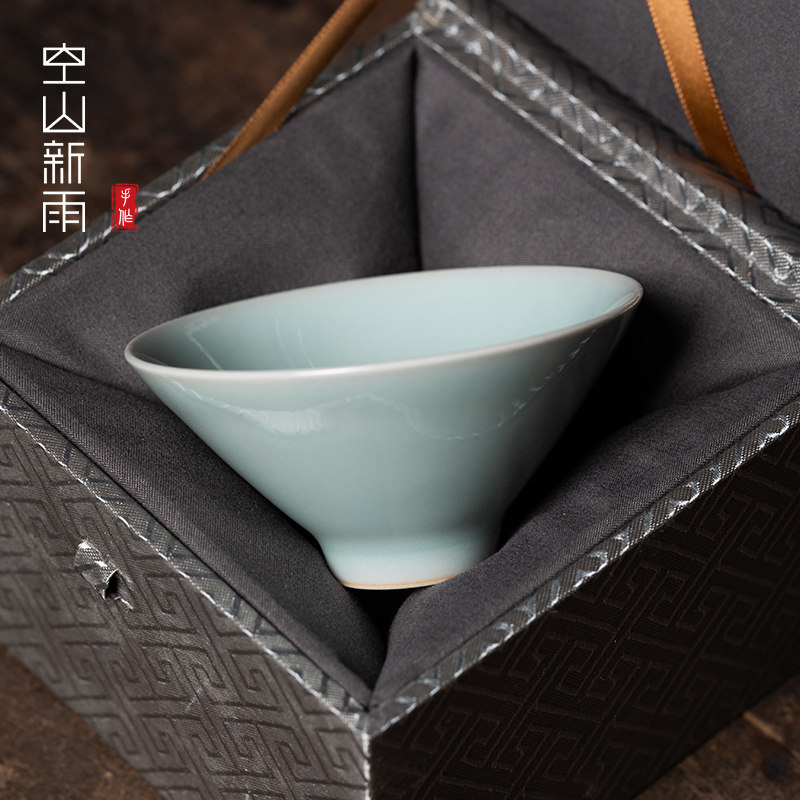 空山新雨主人杯单杯龙泉青瓷徐峻清纯手工斗笠品茗杯陶瓷功夫茶具,餐饮具,茶杯,淘宝优惠券,粉丝福利购,淘宝优惠卷