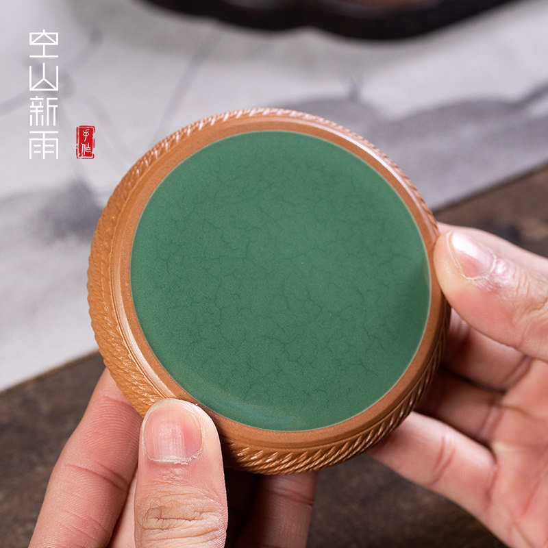 龙泉青瓷茶杯托功夫茶具配件防烫茶托隔热茶垫陶瓷杯碟杯托跳刀