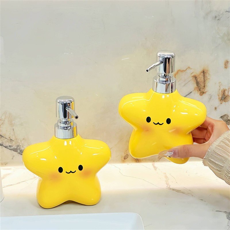 创意小星星陶瓷乳液瓶家用沐浴露洗手液瓶子高颜值按压分装瓶空瓶
