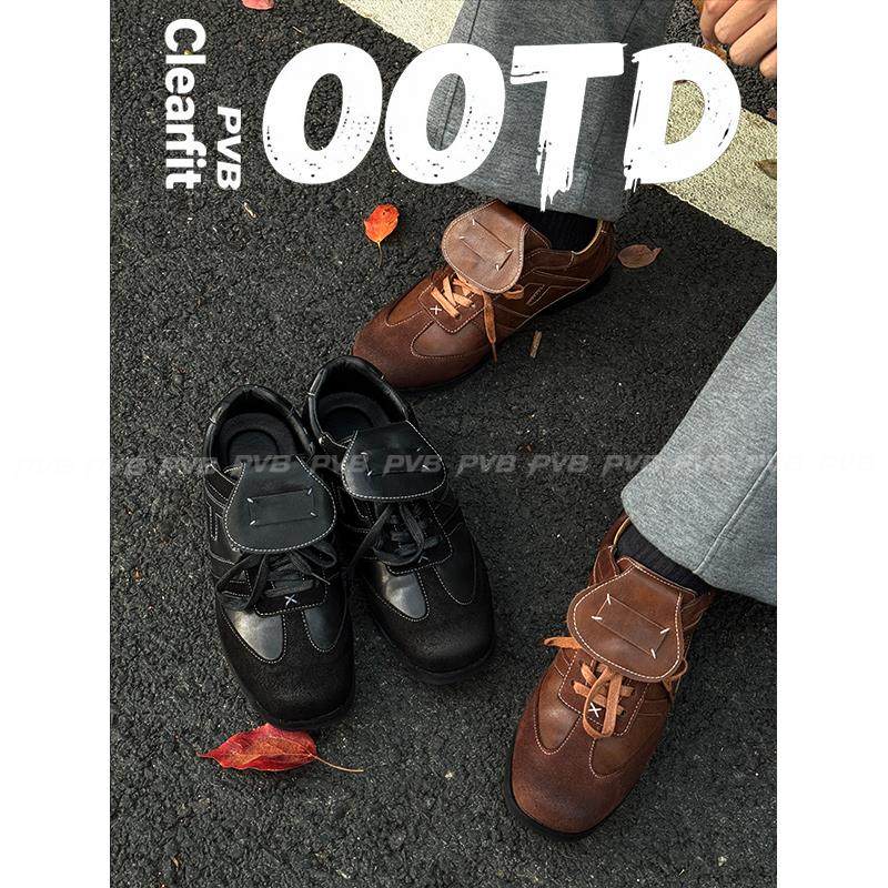 PVB*25FW"擦色系列"擦色二层牛皮方头德训板鞋 高级感平底男皮鞋,流行男鞋,时尚休闲鞋,淘宝优惠券,粉丝福利购,淘宝优惠卷