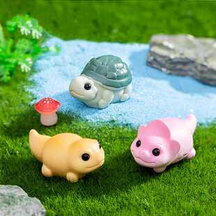 微景观爬行动物摆件蜥蜴恐龙鳄鱼海龟树脂工艺品鱼缸水族装饰配件