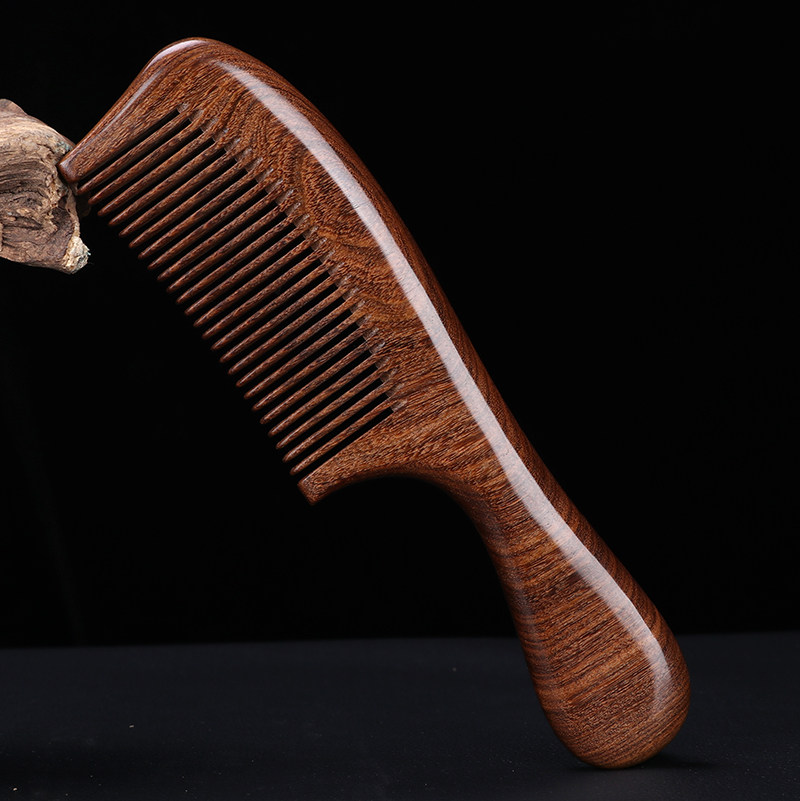 天然黑金檀木梳子防家用女长发木头静电正品檀木梳脱发按摩木梳子