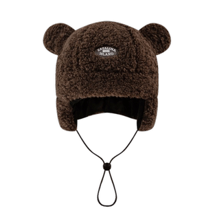 亲子帽冬季韩版潮百搭毛绒雷锋帽女款可爱熊耳保暖飞行帽骑车棉帽