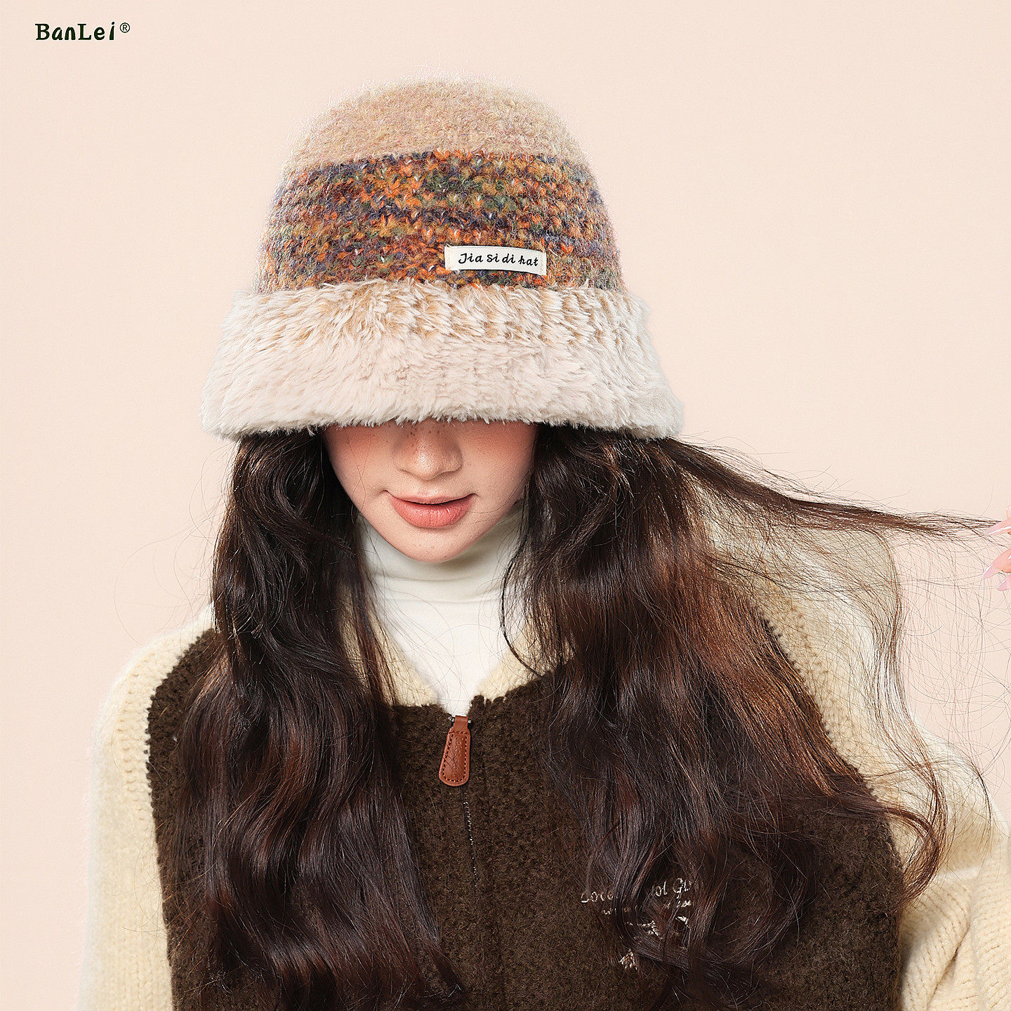 多巴胺混色毛绒渔夫帽子女冬季加厚保暖防寒水桶帽显脸小大头盆帽,服饰配件/皮带/帽子/围巾,帽子,淘宝优惠券,粉丝福利购,淘宝优惠卷