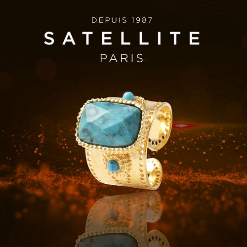戒指satellite优雅绿松石可调节