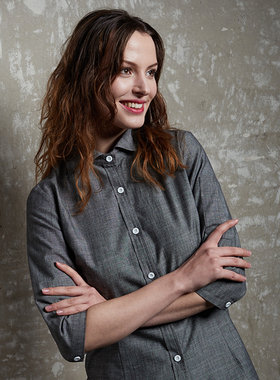 新品服务员灰色春夏七分袖工作服酒店餐厅烘焙蛋糕屋女工装工服