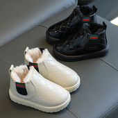 儿童冬季 棉靴男女童加绒加厚保暖雪地靴儿童防滑棉鞋 耐磨小孩靴子