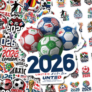 106张足球世界杯2026贴纸体育竞技运动涂鸦周边高清图案手帐贴画