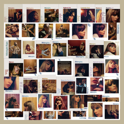 100张欧美霉霉专辑《Midnights》明信片贴纸经典精美周边贴画
