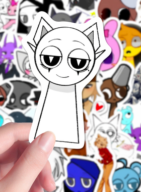 240张sprunki节奏盒子贴纸创意小众游戏同人图oc笔记本iPad贴画