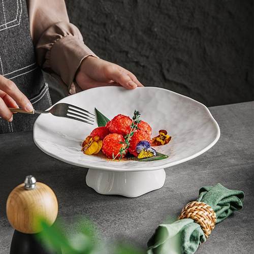 陶瓷高脚冷菜盘高脚意境菜盘