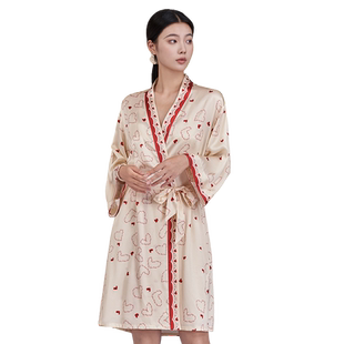 绣娘丝绸新款睡衣女士真丝吊带裙家居服100%桑蚕丝睡裙睡袍礼盒装