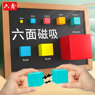 3cm 2.5cm 3.3cm 4cm 10cm磁力积木块正方体磁性积木立方体三视图观察物体 六面磁性正方体教具1cm 5cm 2cm