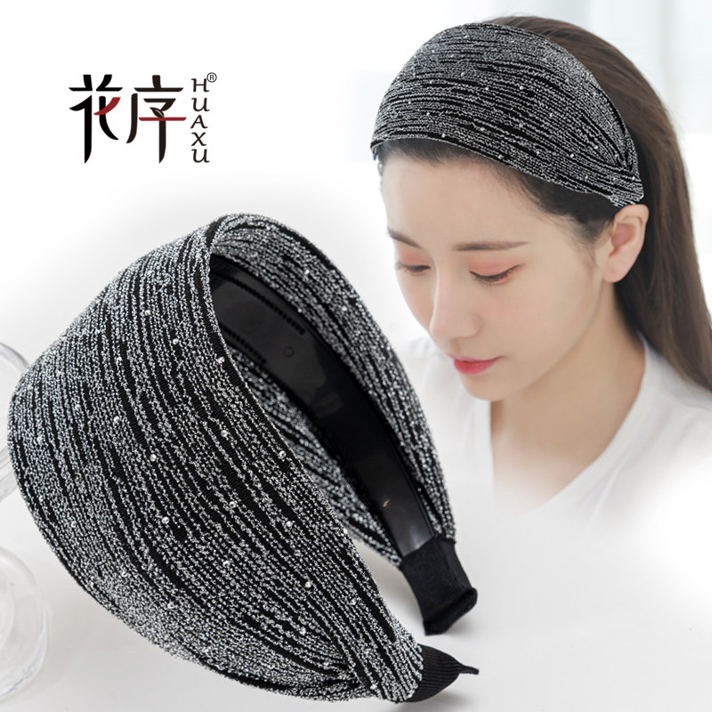 宽边带齿发箍防滑简约洗脸压发头箍遮白发网红发卡发捆不勒头发窟