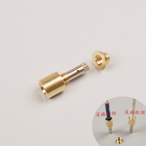 粗细烟一体过滤烟嘴铜头 9mm10mm两用黄铜烟嘴头烟斗烟具烟嘴配件
