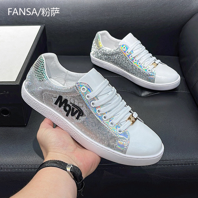 粉萨品牌正品男鞋2025年新款高端奢侈品真皮小白板鞋潮流休闲百搭