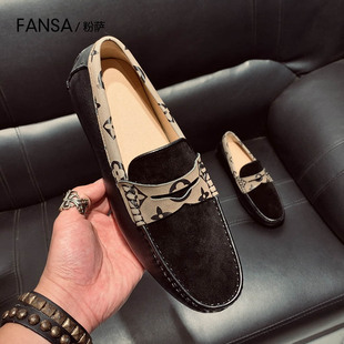 品牌高端软牛皮男鞋2026年新款夏季一脚蹬豆豆鞋男真皮透气休闲鞋