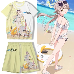 蔚蓝档案日富美游戏周边日系风男女二次元 t恤 痛衣短袖