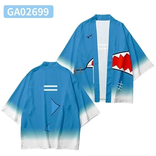 鲨鱼娘Gawr cos同人可爱痛衣羽织和服 Gura衣服动漫周边二次元