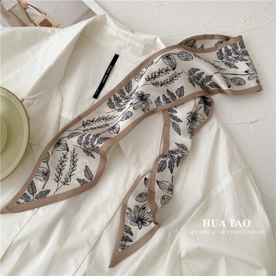 春夏铅笔画植物花卉小众丝巾女