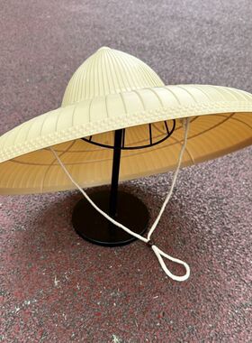 防水斗笠隔热防晒帽子男女通用大檐帽大檐防雨老式结实塑料钓鱼