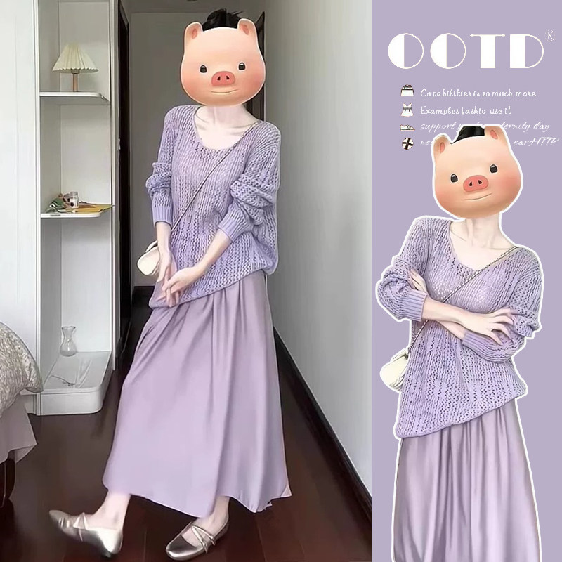 大量xian货  春夏新款镂空罩衫中长款孕妇连衣裙休闲孕妇两件套装