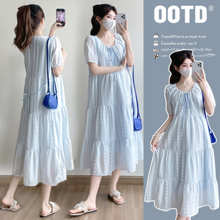 大量优质-实拍-夏季韩版简约时尚宽松显瘦大码连衣裙中长款