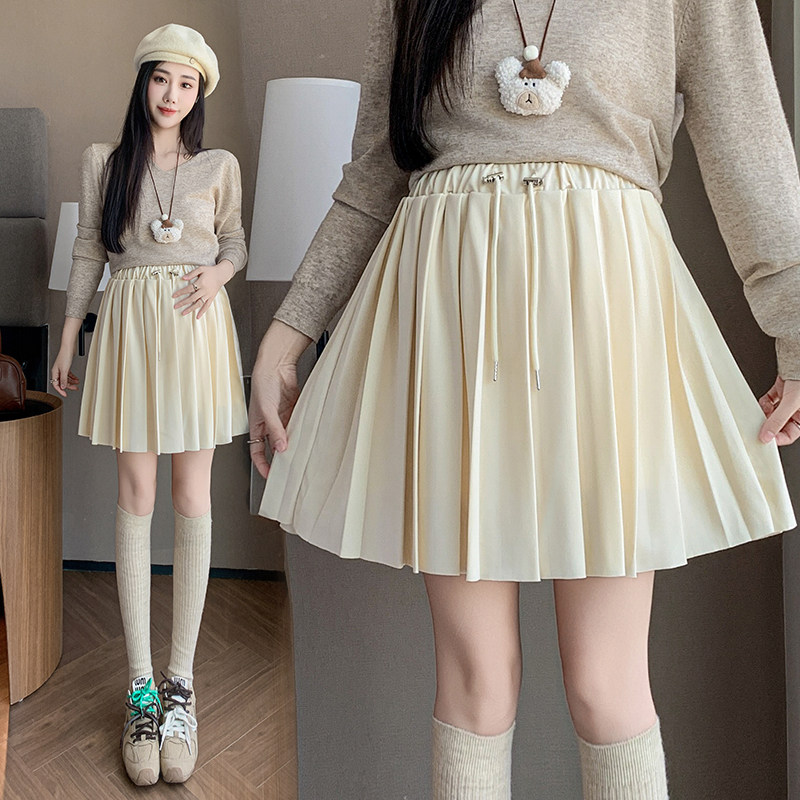 孕妇半身裙夏季A字裙子外穿春秋款短裙百褶裙裤小个子孕妇装夏装