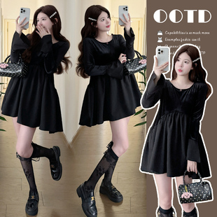 实拍现春季上新2026法式高级感女神范小个子孕妇装黑色连衣裙