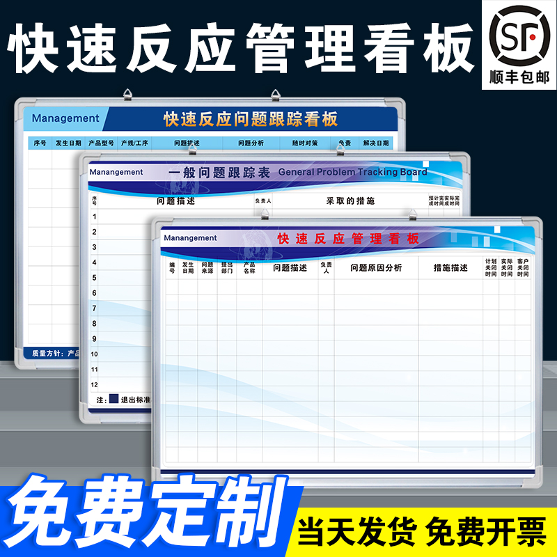 【快速反应管理看板】白板定制