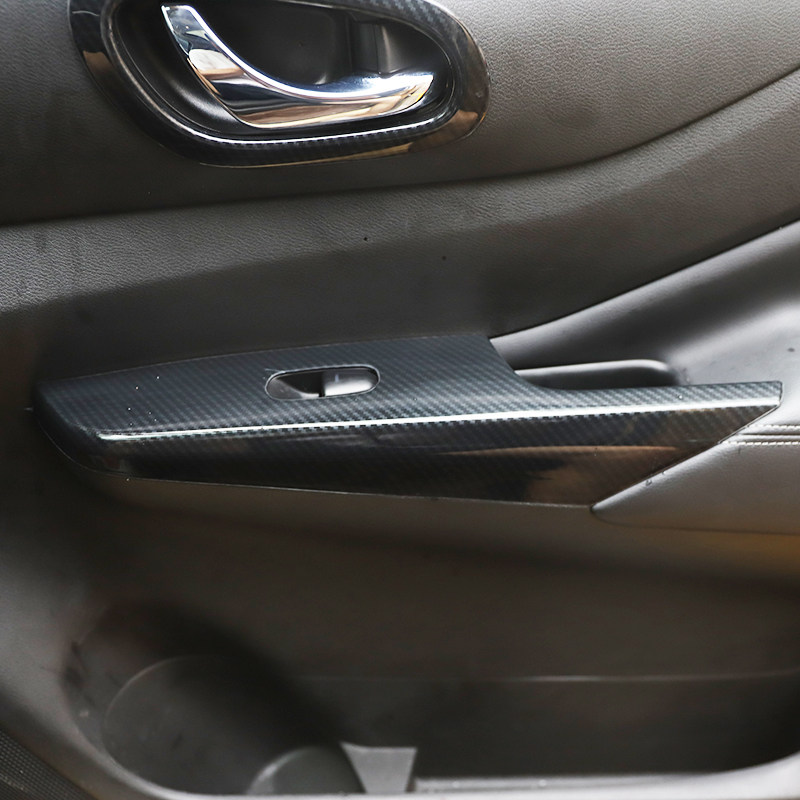 适用于右驾18款途达内饰改装面板方向盘中控台桃木碳纤维内饰贴件