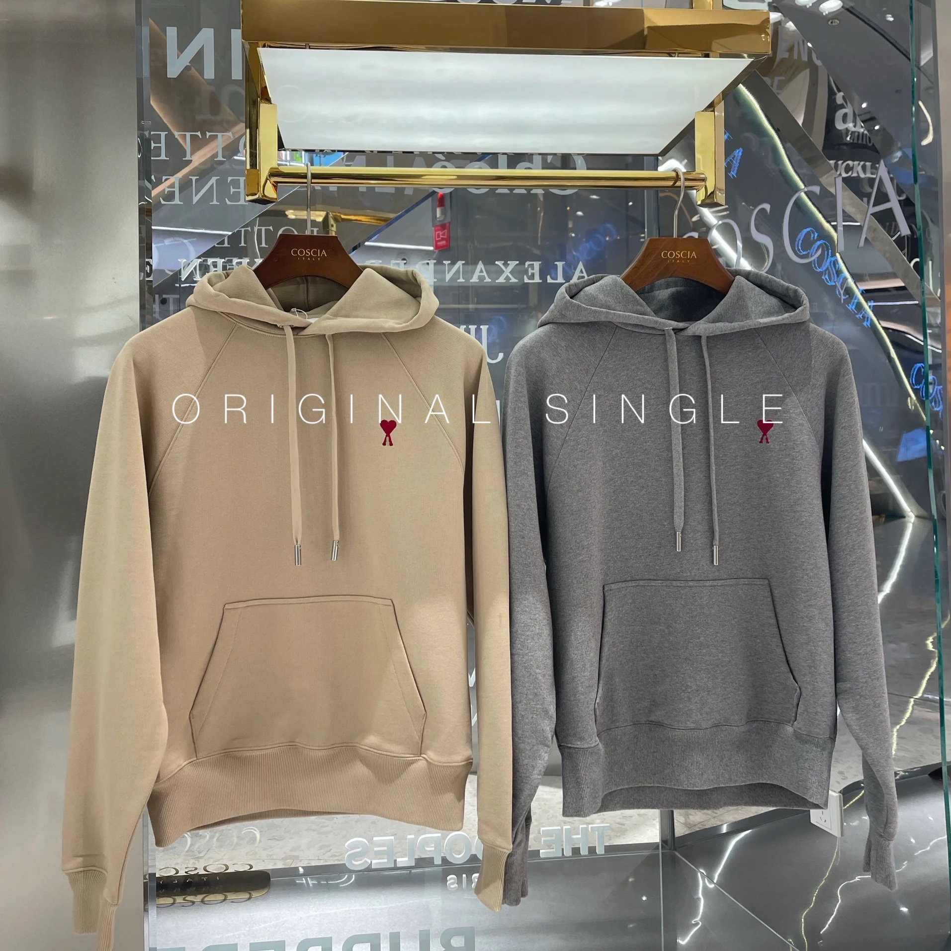 春秋新款明星男女同款经典款爱心刺绣纯棉休闲宽松套头连帽卫衣潮