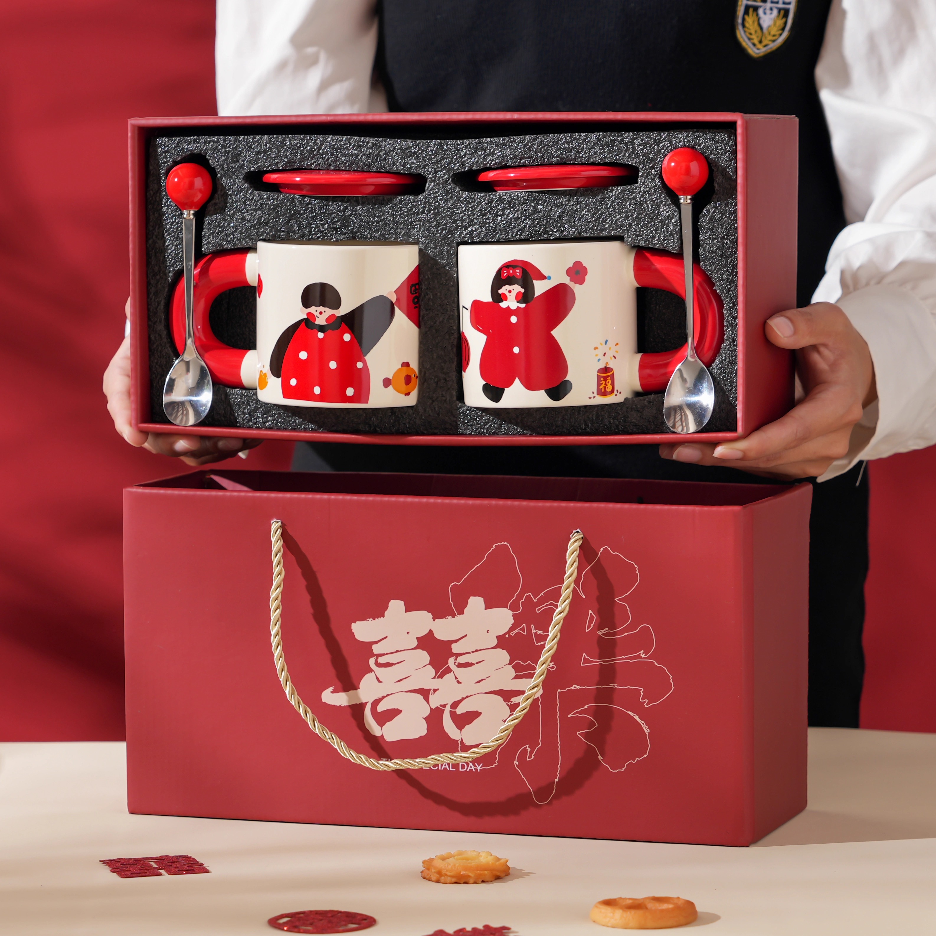 新年结婚陶瓷情侣水杯伴手礼礼物