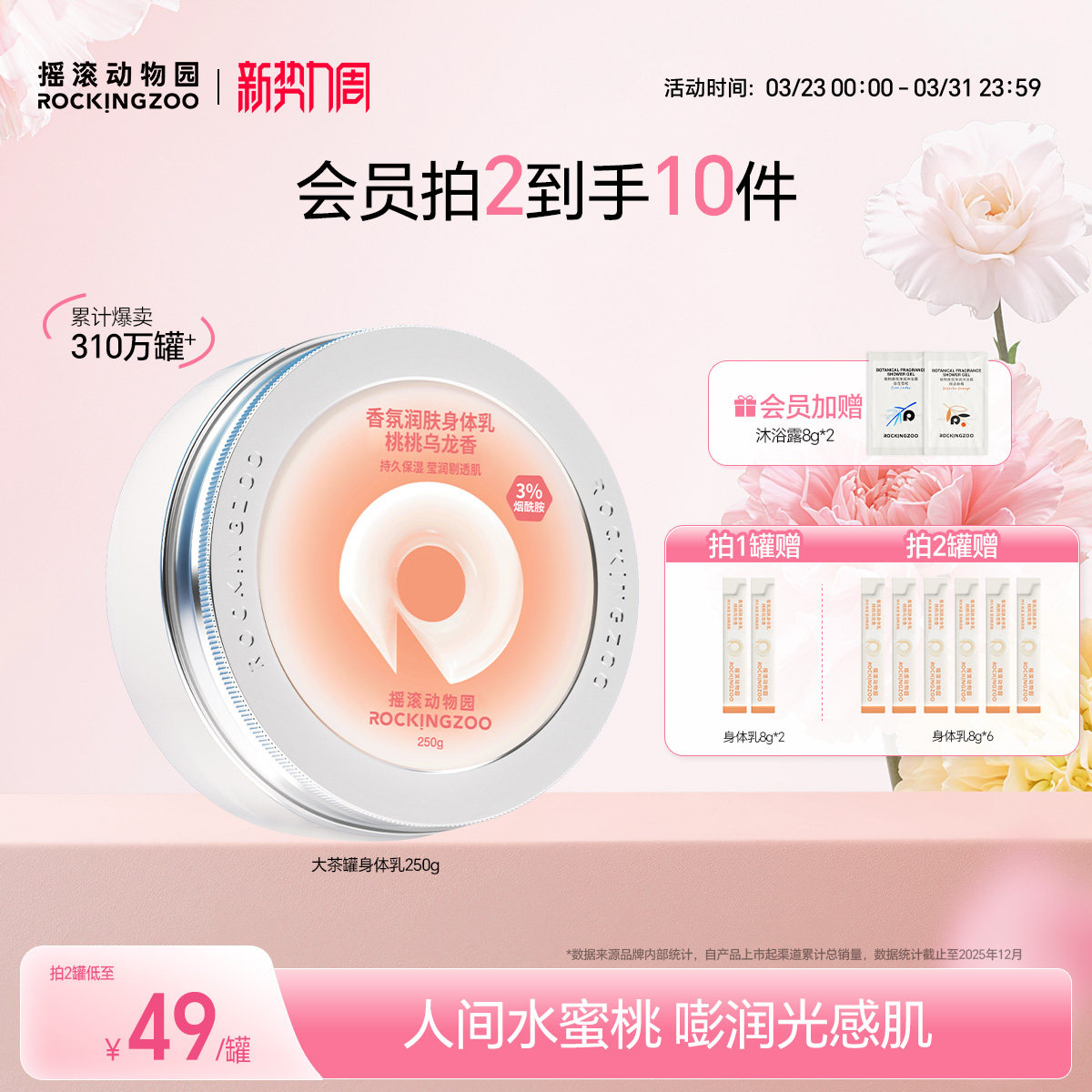 摇滚动物园香氛身体乳保湿滋润清爽女补水持久留香烟酰胺秋冬润肤