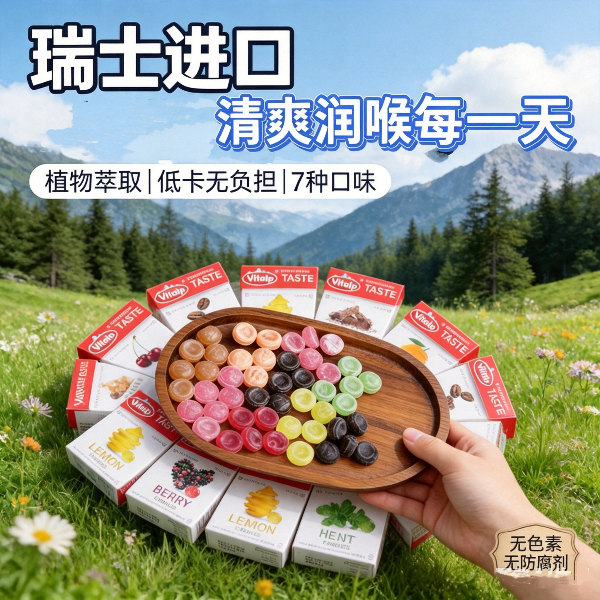VITALP瑞士润喉糖7味低卡护嗓