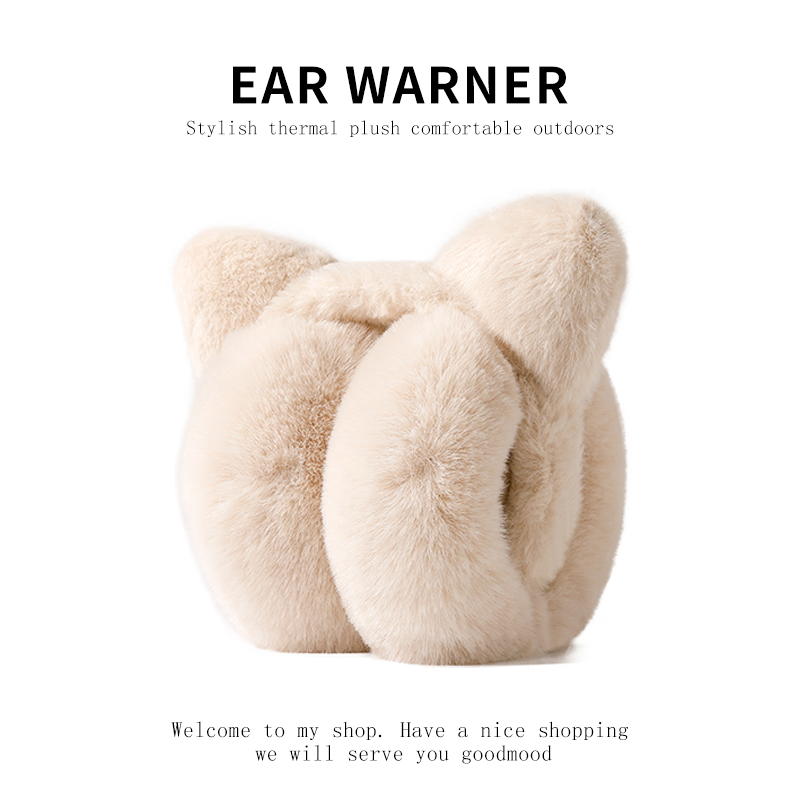 毛绒耳罩冬季女保暖耳套骑车防寒