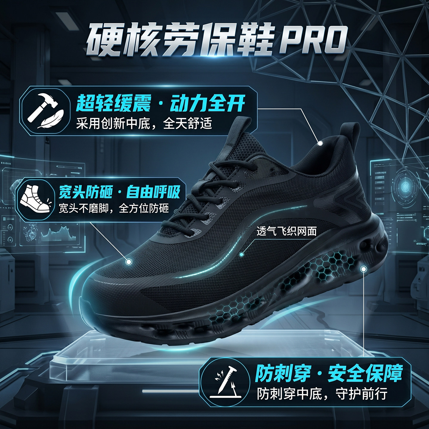 赢路星2024超轻底透气劳保鞋舒适图片