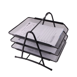 晨光办公用品三层金属文件盘A4桌面文件架金属文件框a3收纳架铁质多层文件夹架收纳盒档案置物架文具用品大全