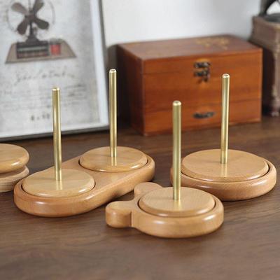 毛线轴手工编织绕线轴收纳神器辅助工具能转动木架旋转支架手工线